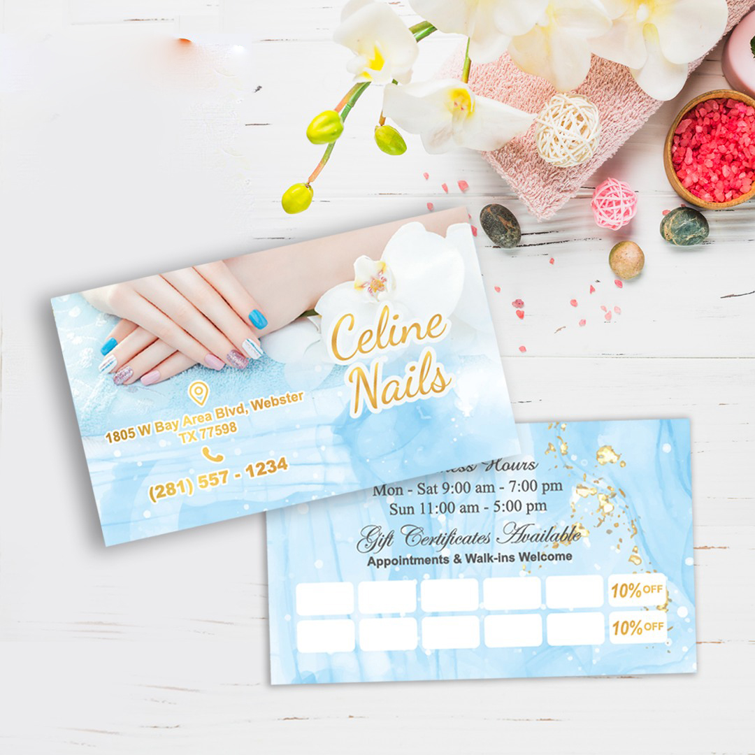 Business cards on a stone tray mockup
