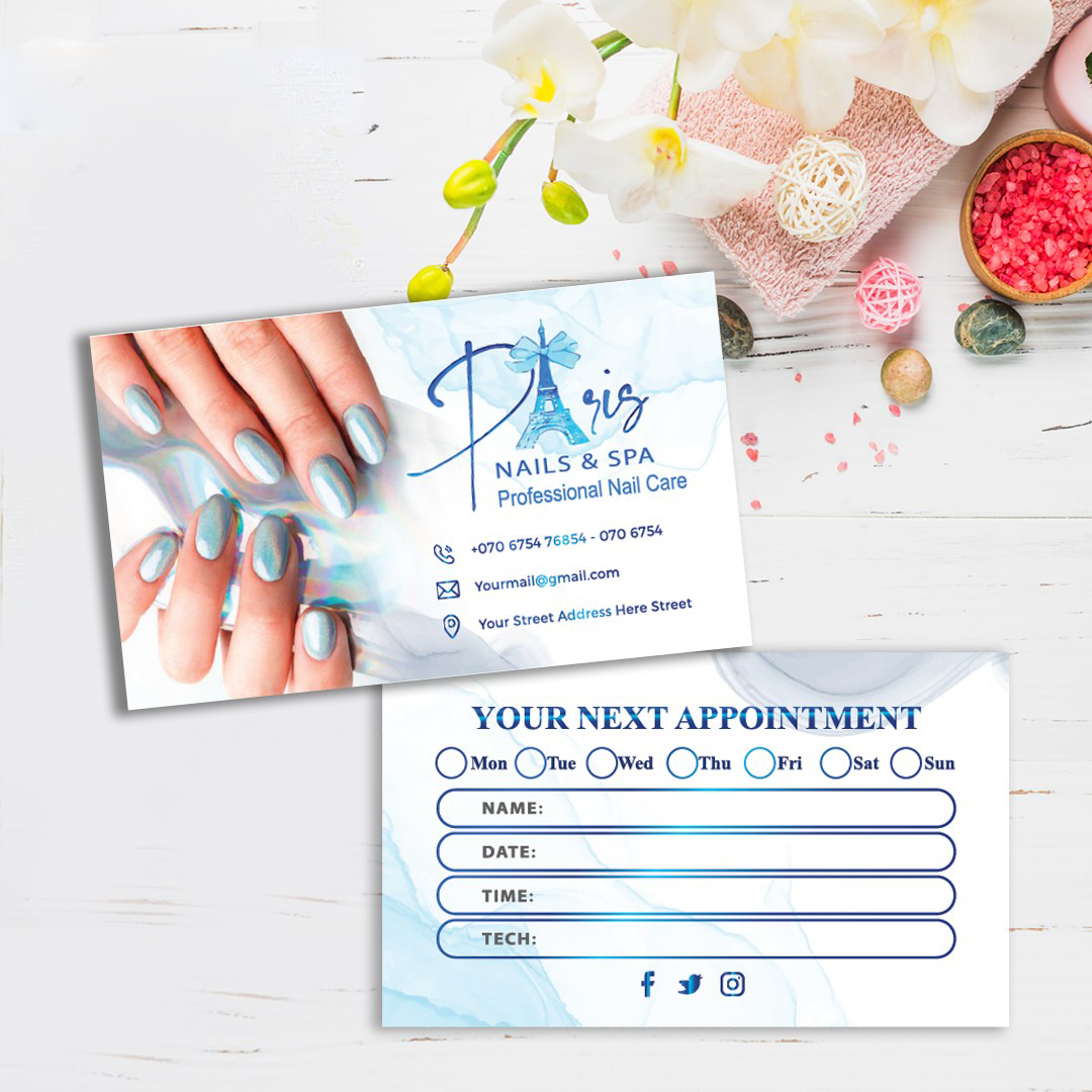 Business cards on a stone tray mockup