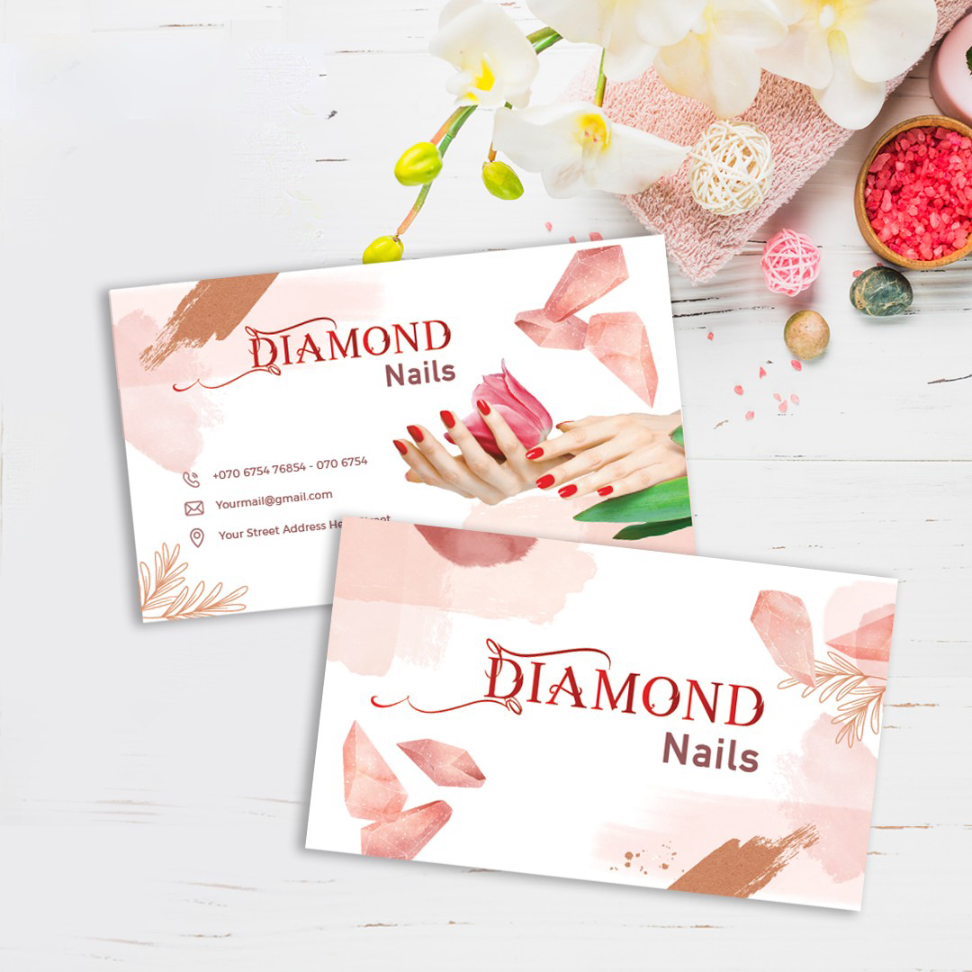 Business cards on a stone tray mockup